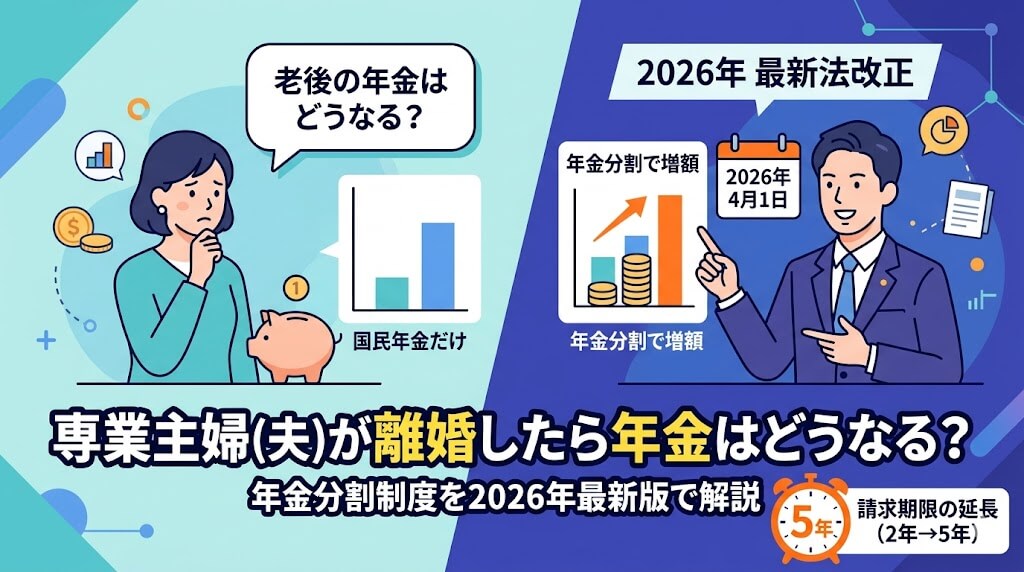 専業主婦（夫）が離婚したら年金はどうなる？年金分割制度を2026年最新版でわかりやすく解説